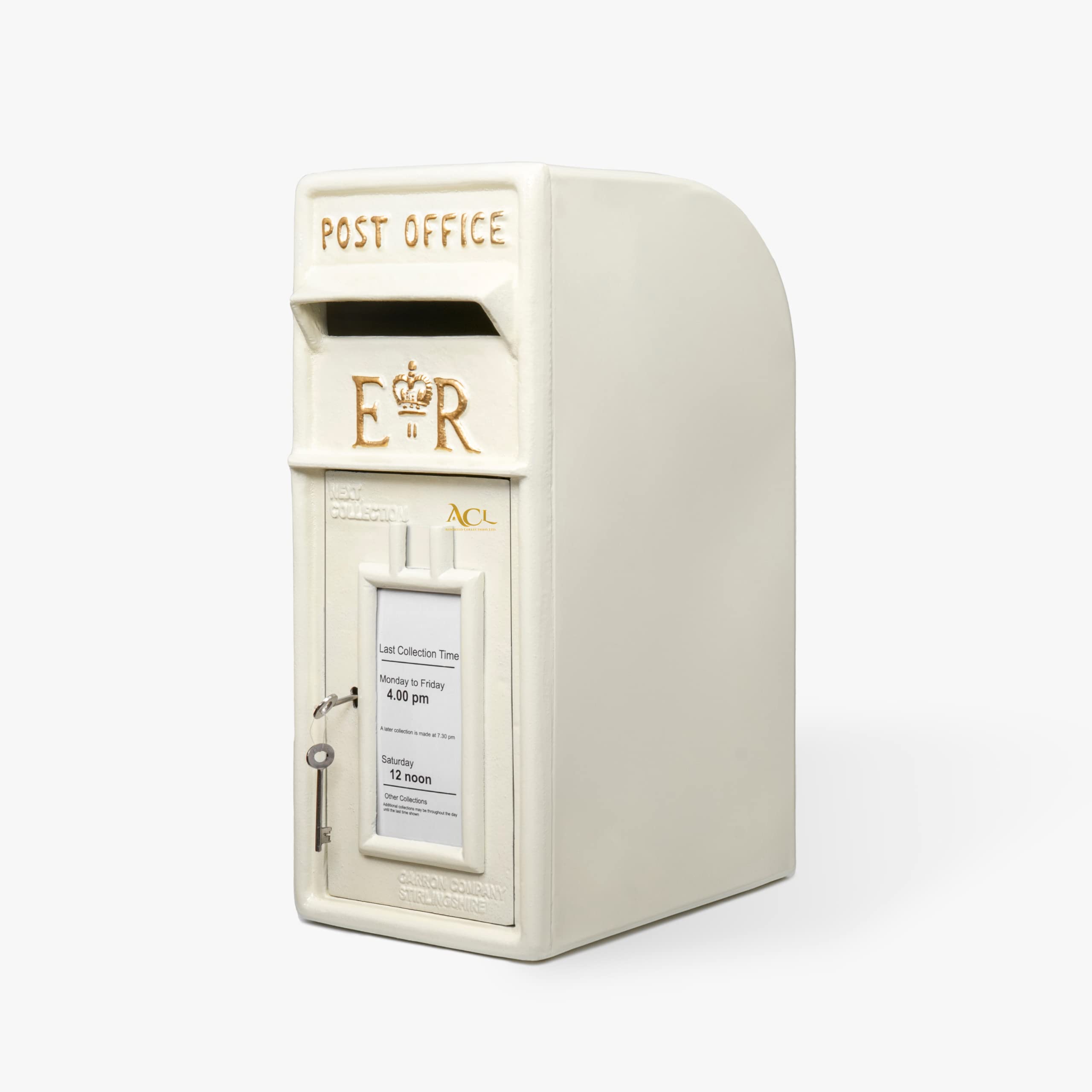Assorted Collections Post Box ER Mail Box with Lock Wall Mount/Pillar Mount Post Box – Lockable Postage Box Durable Cast Iron Post Office Box (White)