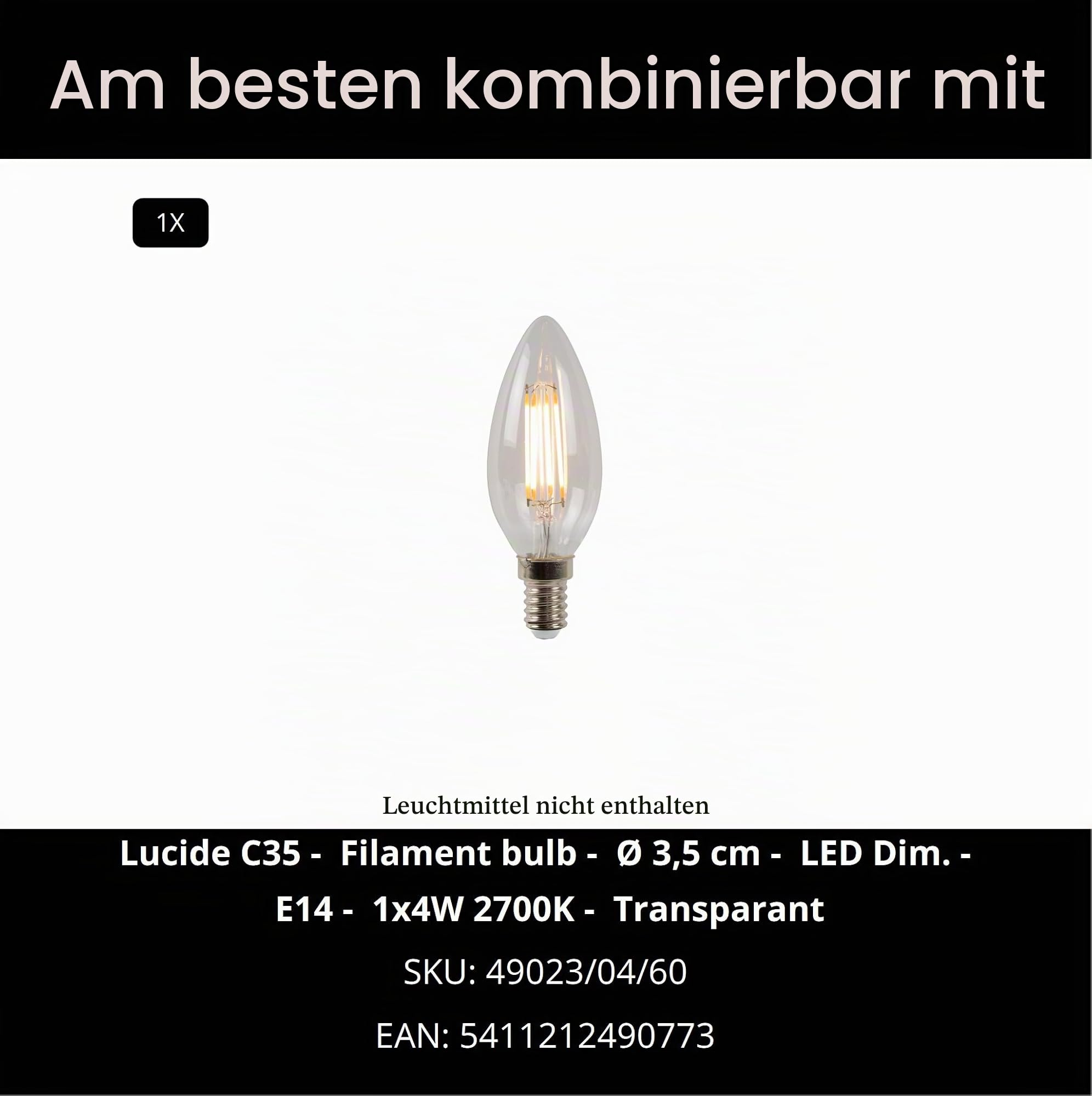 LUCIDE FLORES - Tischlampe - Ø 17,5 cm - 1xE14 - Weiß