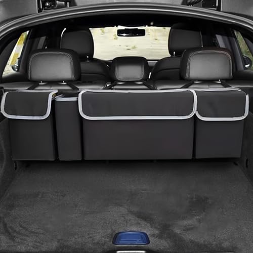 Miniatura 6 de Organizador de maletero de automóvil, plegable de gran capacidad, bolsa de almacenamiento colgante para asiento trasero con correa ajustable y 4
