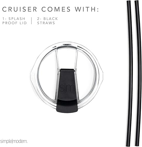 Miniatura 3 de Simple Modern - Vaso con licencia oficial de la universidad con pajilla y tapa abatible, termo con aislamiento de acero inoxidable, colección