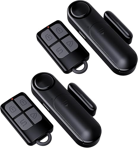 Alarma de ventana y puerta cuando se abre para la seguridad de los niñosseguridad del hogar, paquete de 2 alarmas con sensor de puerta corredera con