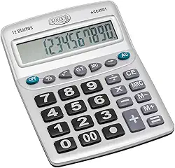 Calculadora Grande 12 Dígitos Prata, BRW
