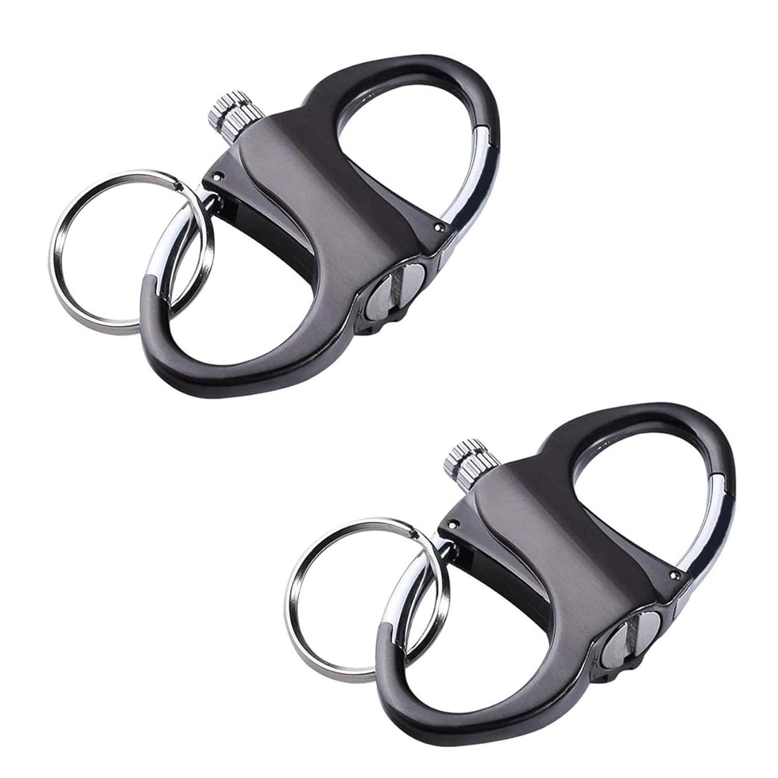 Homaskylynn Infinity Lighter, Keychain Lighter Match Strike, Permanent Waterproof Matches, Emergency Survival Fire Starter Striker, Outdoor Metal Key Chain(Black*2)