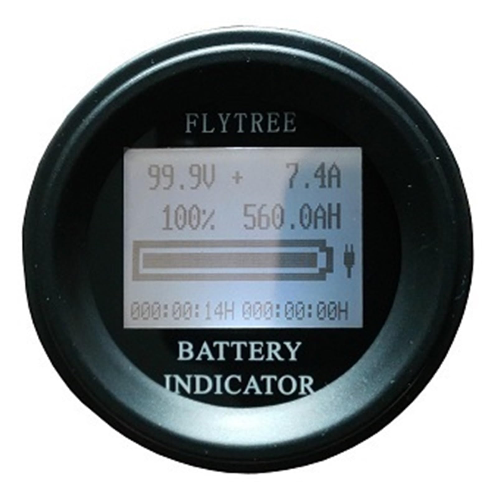 Probador de baterías, Coulombímetro redondo de 100 A, coulómetro, batería de es de litio LiFePO4, capacidad real, LCD, medidor de parámetros eléctricos, contador de Coulomb