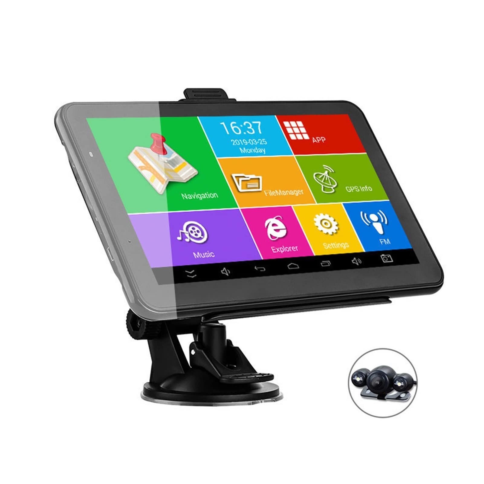 Nawigator GPS, 7-calowy samochód GPS. Nawigacja 2 w 1 tablecie PC 16 GB. WIFI Auto Navigator(Standard with camera)