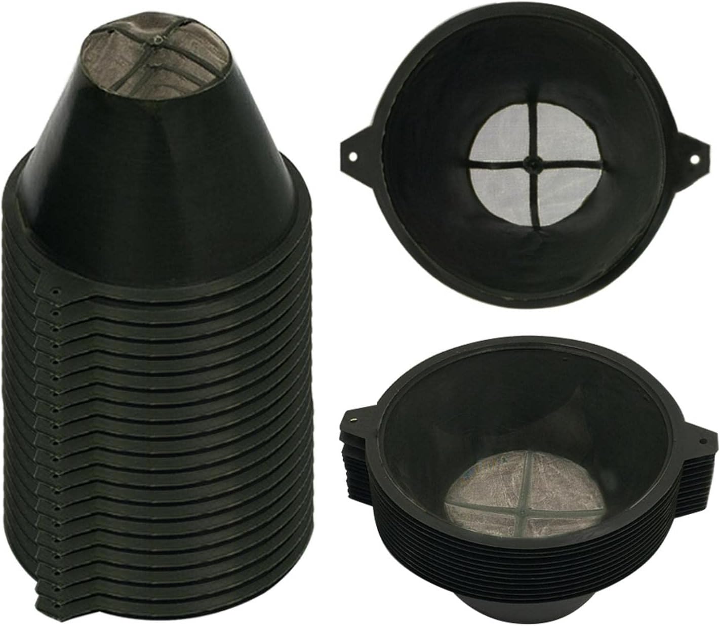 30Pcs Paint Filter Plastic Paint Strainer with Fine Nylon Mesh Reusable