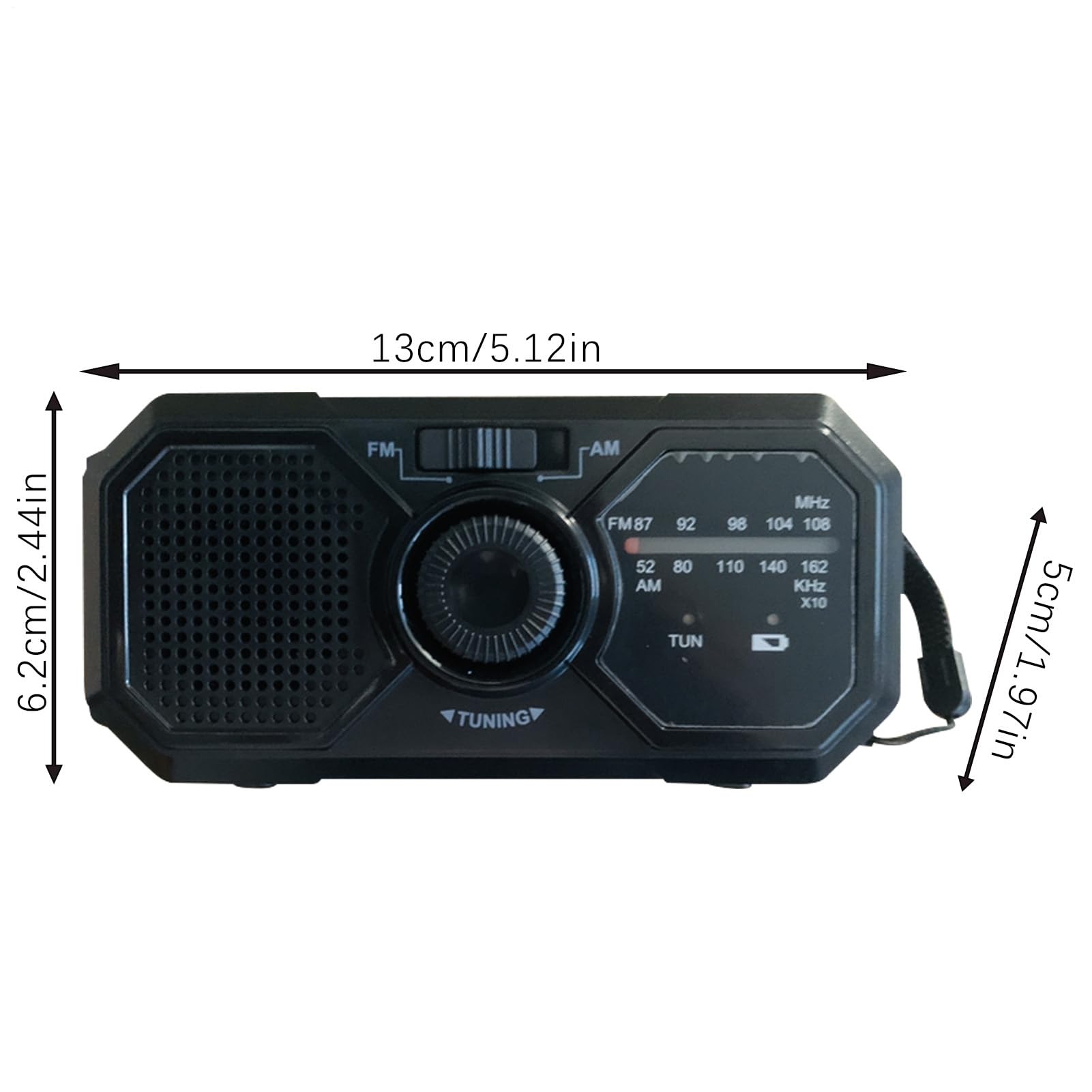 Radio de iluminación de manivela: Linterna LED multifunción, Recarga Solar y dinámica | Radio FM portátil, Cargador de Emergencia USB, Ideal para Acampar, Senderismo, apagones y Supervivencia