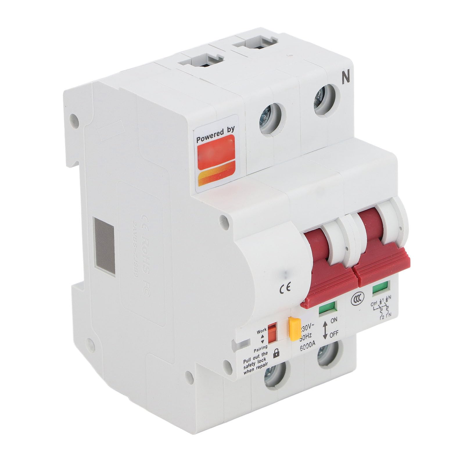 Cocoarm Interruttore Automatico WiFi, Interruttore Automatico AC 230 V a 2 Poli con Misurazione APP, Richiusura Automatica, Protezione Soglia, per Monitoraggio Energetico Officina Domestica (10A)