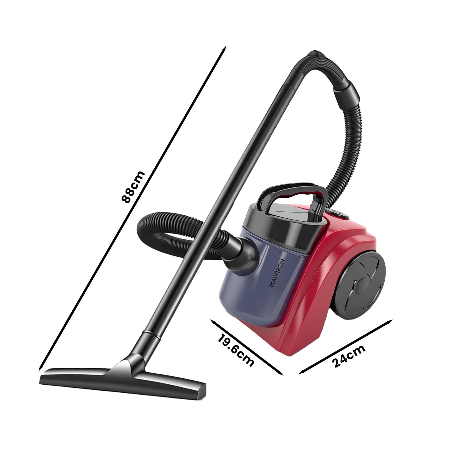 Aspirateur sans Sac 1000 W sans Sac avec Forte Puissance d'Aspiration Tête de Brosse 2 en 1 pour Tapis, Sols Durs et Poils d'animaux