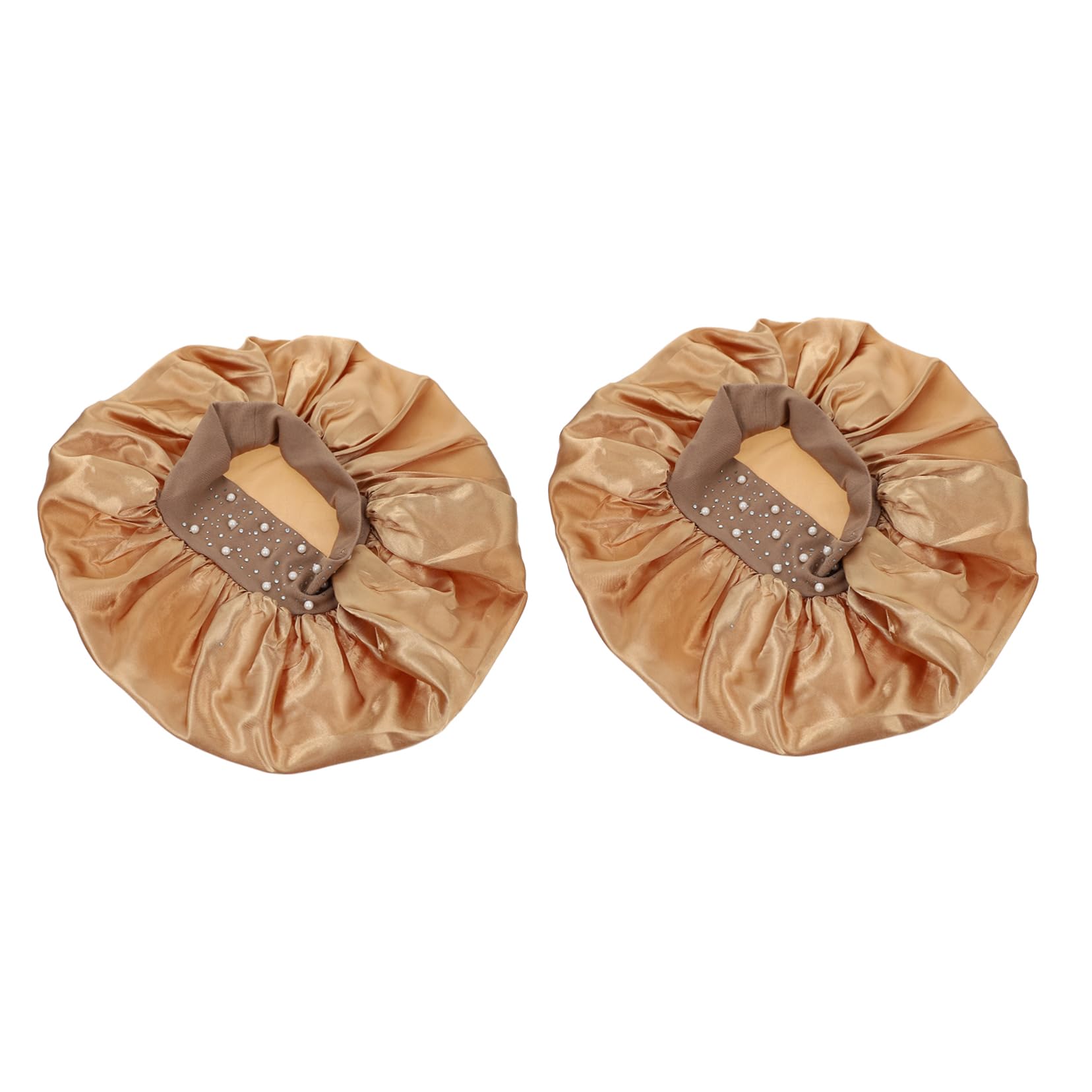 Healvian 6pièces Bonnets De Bain Élastiques Imperméables Polyester Caps Pratiques Pour Et Spa Couleur Dorée