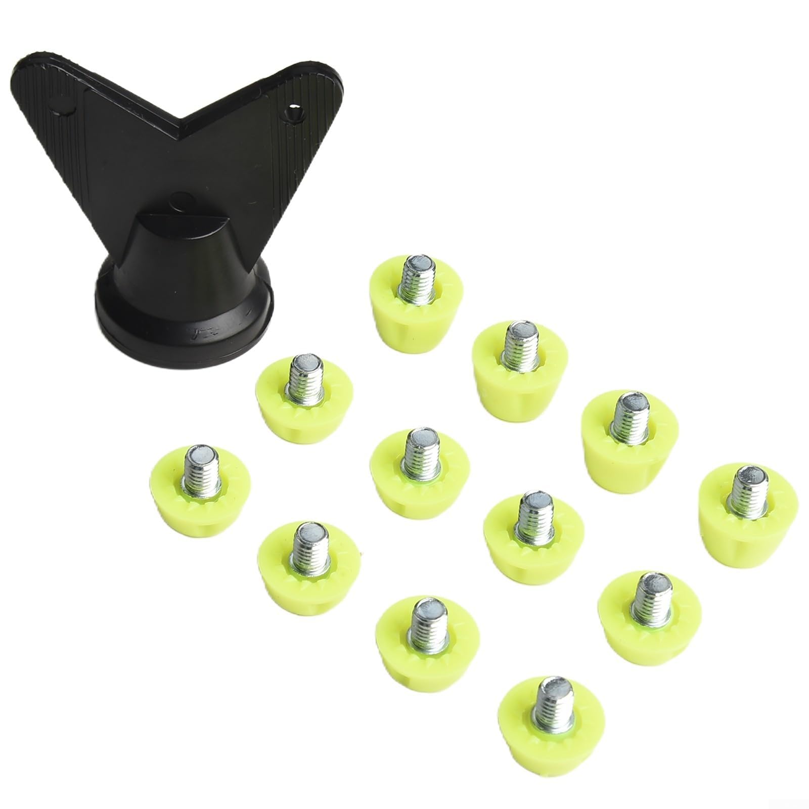 12 Tacchetti di Ricambio per Scarpe da Calcio, 7 mm, 10 mm, Tacchetti in plastica con Chiave per Scarpe Sportive, Kit Antiscivolo per Migliorare la Presa (Verde, 7 mm + 10 mm)