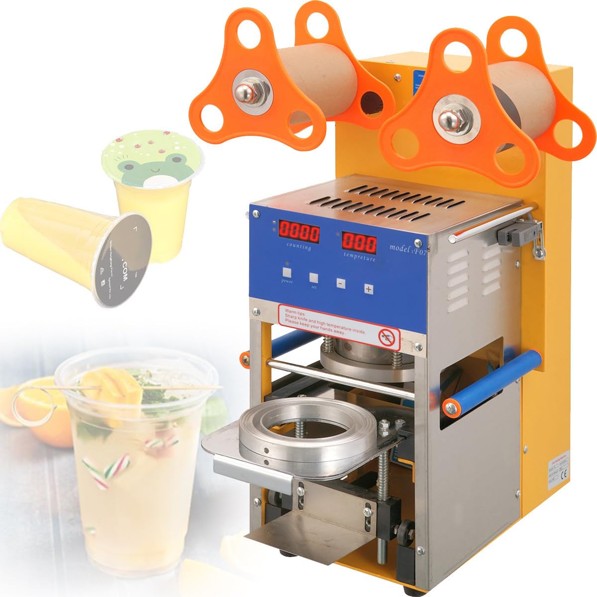 AYCDL Tea Sealing Machine Tea Machine 400 Watt Automatic Sealing Tea Cup Automatic Cup Sealing Machine