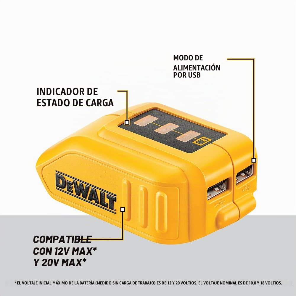 DeWALT DCB090 - Cargador (Interior, Exterior, Universal, Batería, Negro, Amarillo, 226g)