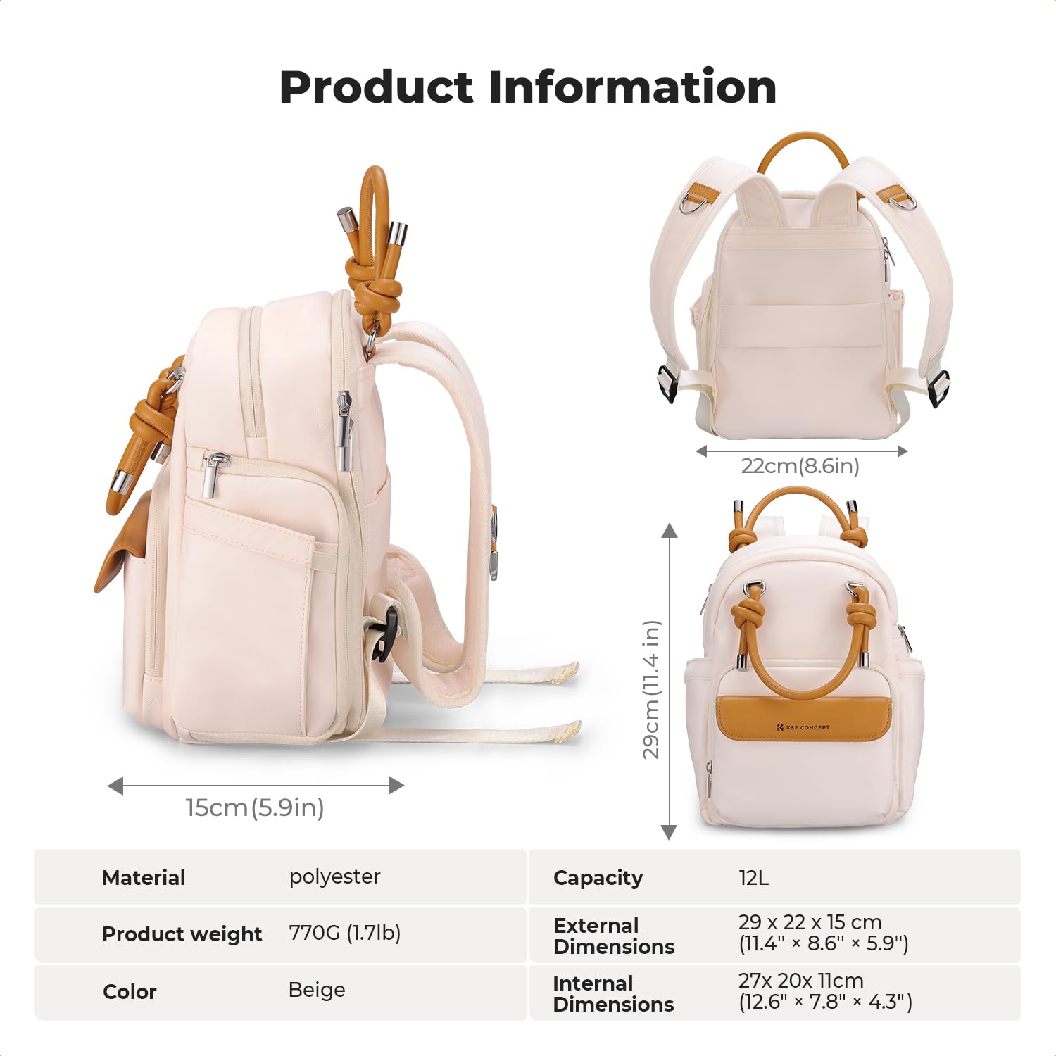 K&F CONCEPT Mochila para Cámara Compacta, Bolsa Pequeña para Fotógrafos DSLR/SLR, Mochila 2 en 1 Resistente al Agua con Compartimento para Tablet de 10.1"