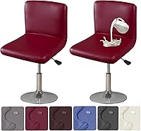 Vista 10 de HFCNMY Fundas para sillas de bar, paquete de 4, elásticas, impermeables, de poliuretano, con respaldo, lavables, fundas para sillas de bar, fundas