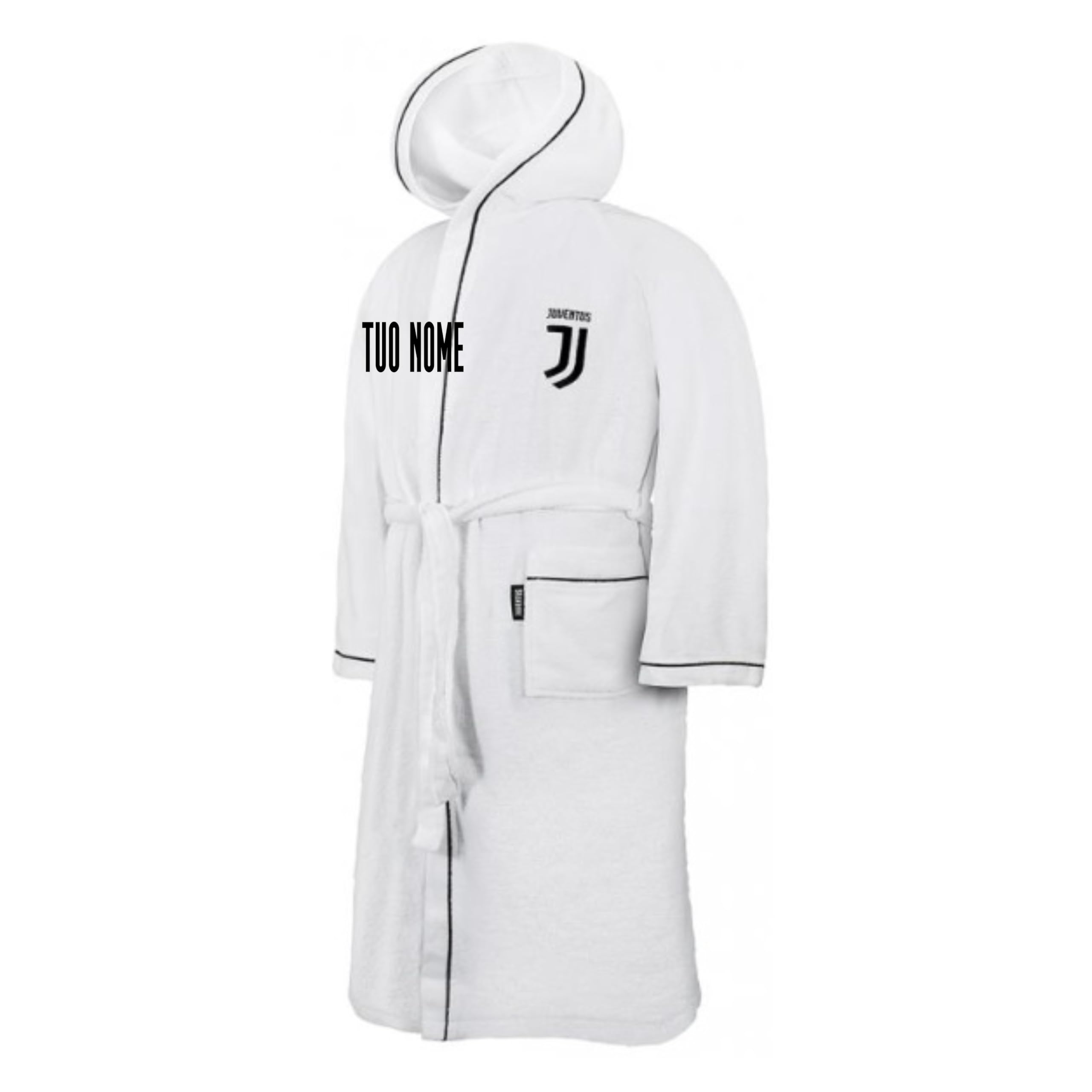 HERMET SRL Accappatoio Juventus Ufficiale Microspugna Adulto Bambino Personalizzabile