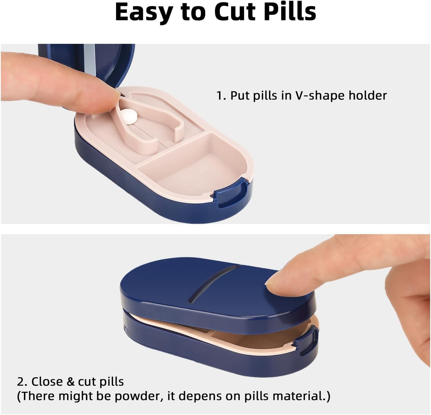Savoryhive Pill Cutter, Portable Pill Splitter 2-in-1 Pill Case with Stainless Steel Blade || Portable Pill Box Tablets Cutter || Medicine Organizer Box with Pill Cutter 4