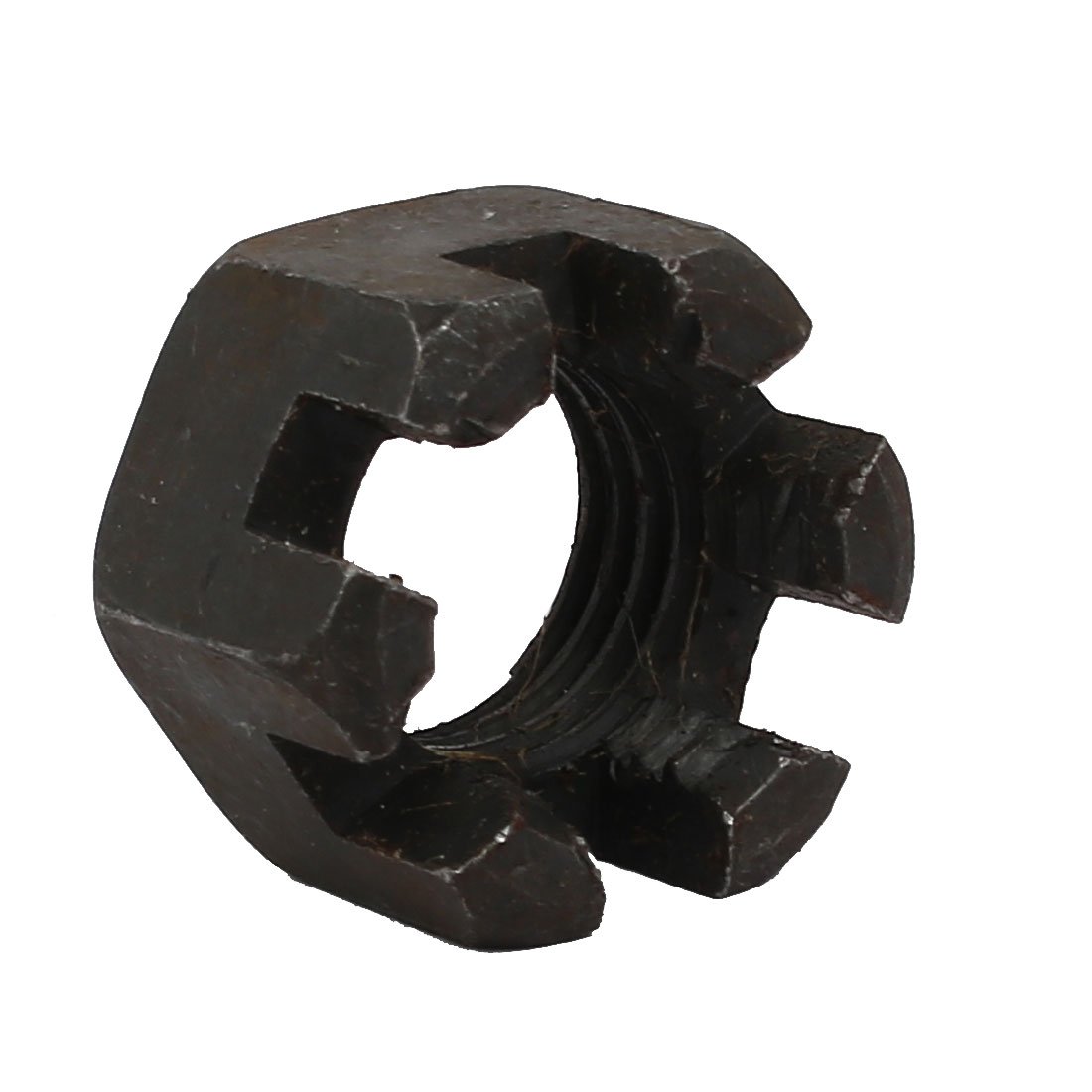 Sourcingmap® 5 PCS M16 x 2 mm en Acier au Carbone Grade 8 hexagonale à Fente Écrou de Château Noir