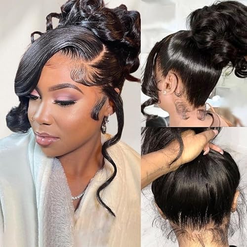 Kloiynj 360 Lace Front Wig Human Hair - 220% Density Body Wave HD Brazilian Virgin Full Lace Wig for