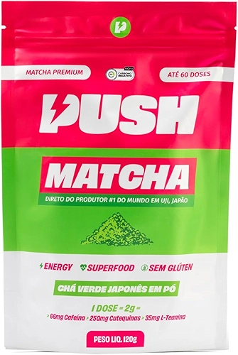 Push Matcha - 15 doses [30g] | Pó de Chá Verde Matcha Premium | Foco, Antioxidante e Energia Prolongada | café com leite, smoothie, receita | Colheita Japonesa