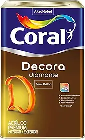 Tinta Acrílica Coral Decora Diamante 16L Semi Brilho - Super Lavável, Alta Resistência, Acabamento Premium para Paredes Internas e Externas (Papel Picado, 16L)