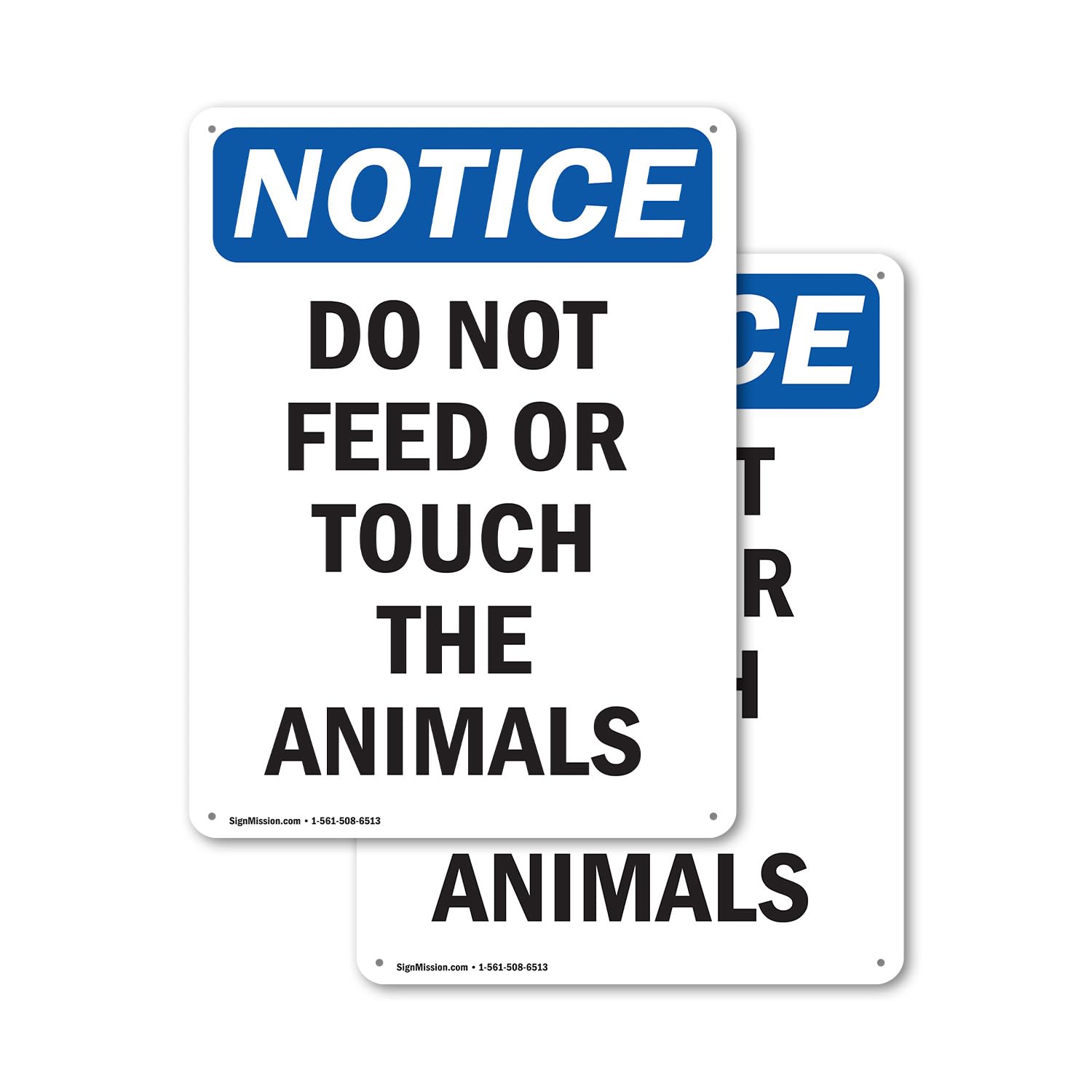 (2 Pack) Do Not Feed Or Touch The Animals OSHA Notice Sign 10 Inch X 14 Inch Indoor/Outdoor Rust-Free Aluminum Metal Signs for Workplace, Workshop,