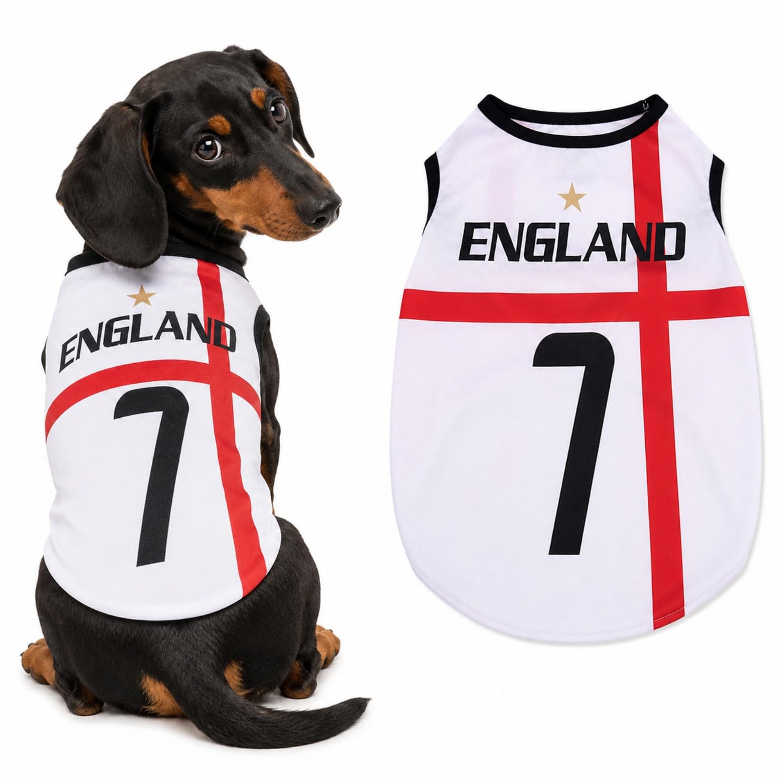 Dog Football Jersey, Breathable Pet Football Shirt for Small Medium Dogs, Sleeveless Polyester Dog Shirt, Sports Style Puppy Clothes for Walking, Parties, Outdoor Play and Pet Photos (A,L)