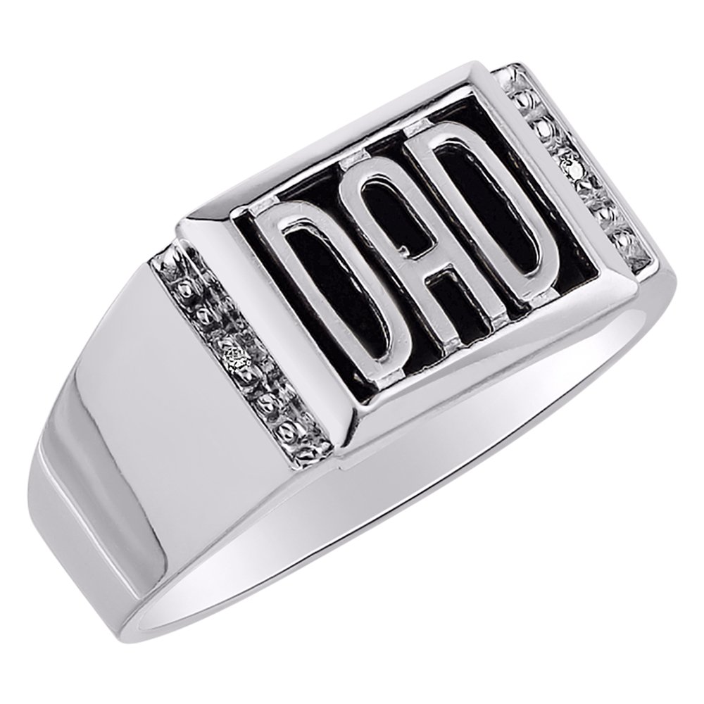 Anillo de plata de ley o chapado en oro amarillo con diamante y ónix para hombre