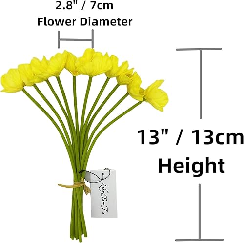 Miniatura 3 de Flores artificiales de calidad superior, reales al tacto, de poliuretano, 10 unidades, amapolas para decoración en recámaras, de bodas, para el