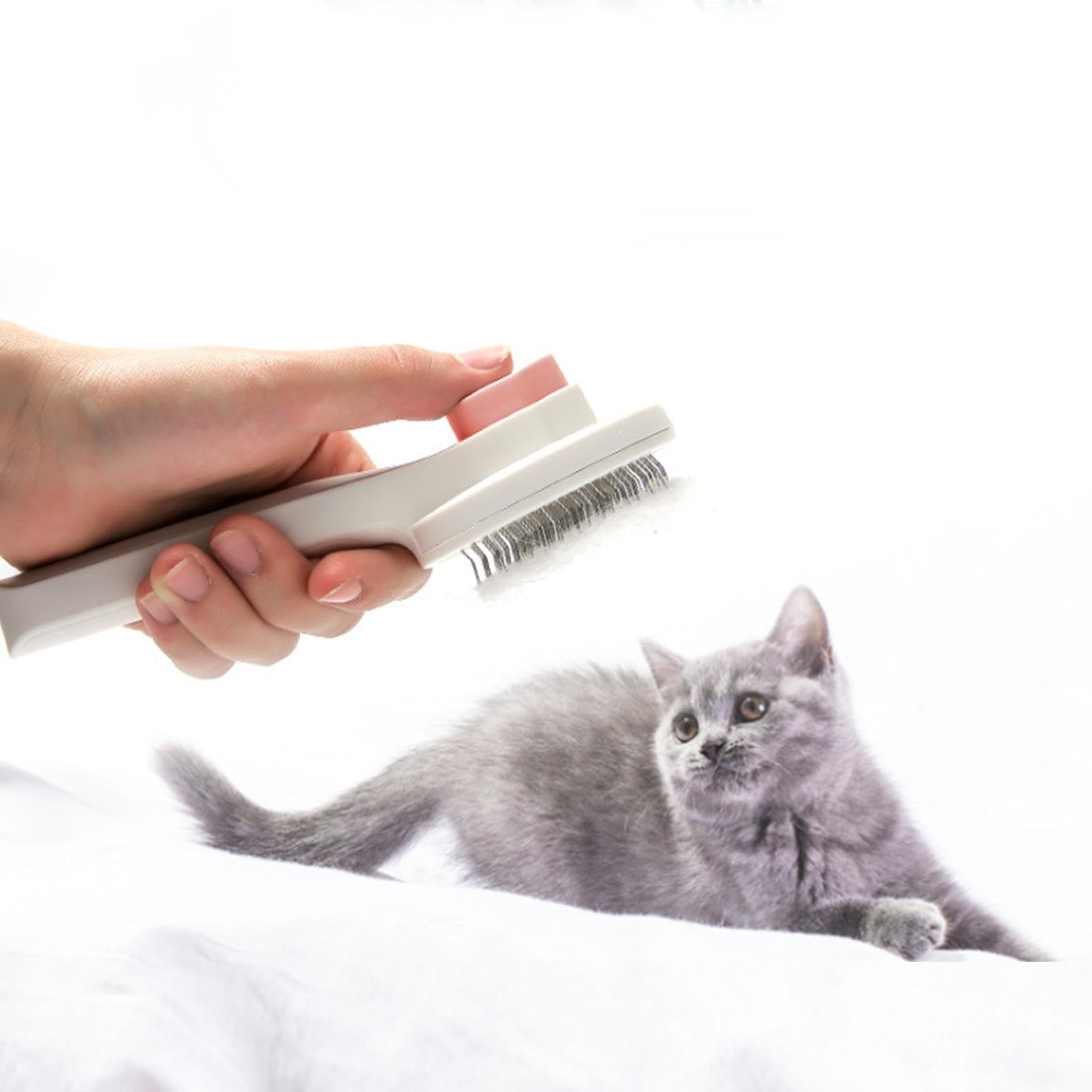 Katzenhaarbürste,Katzenhaarbürste,Selbstreinigende Bürste mit | Entriegelungsknopf | Fellpflegebürste für Katzen und Hunde, Katzenbürsten zum Entfernen von Unterwolle