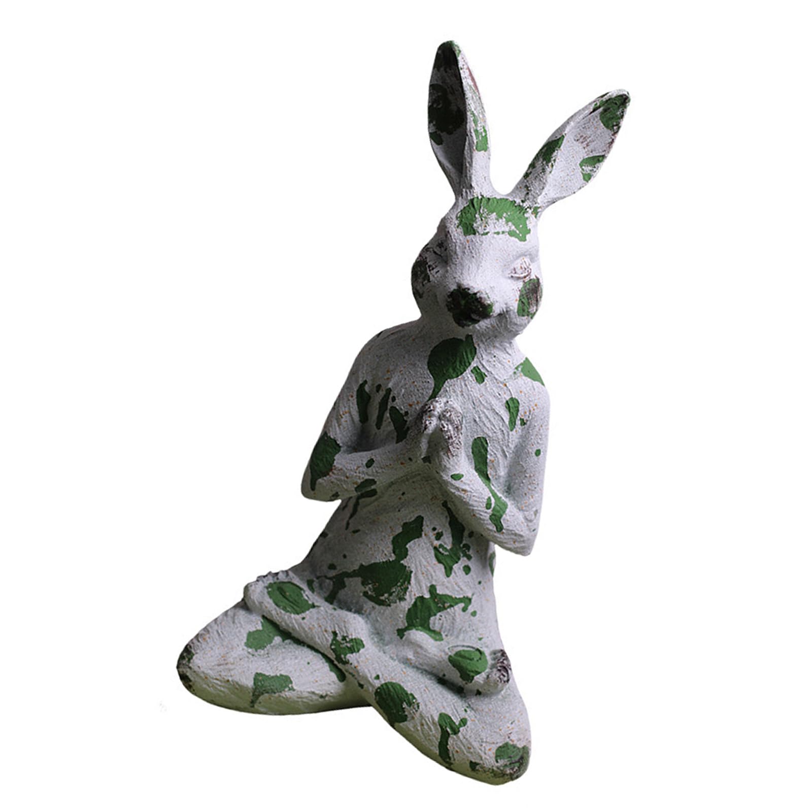 Hsioluted Creative Hare Figurine Decoration Funny Hare Sculpture Statue Animal Collectible Figurines Sculpture Outdoor Resin
