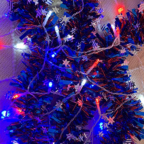 Yaozhou 4Th Of July Decorations Patriotic Lights-Red White And Blue String Lights Indoor, 200Led 66Ft Outdoor, 8 Modes For Independence Day, Bedroom, Garden, Patio, Yard, Holiday Party #TOP3