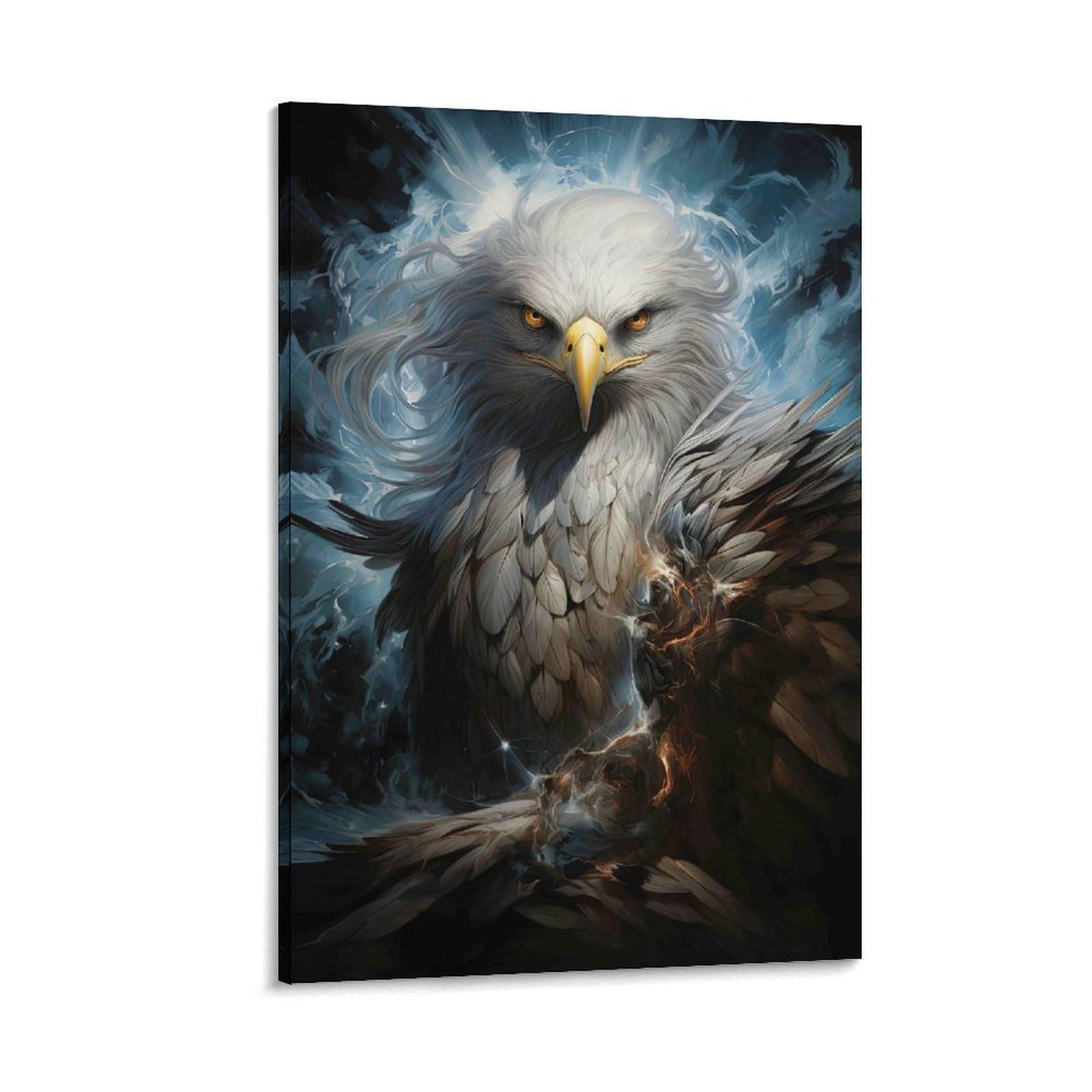 DHBANEIOK Eagle with Stormy Wings Poster Artwork Giclee Canvas Prints Modern Wall Art Picture Wall Hanging for Bedroom Living Room Decor 24x36inch(60x90cm)
