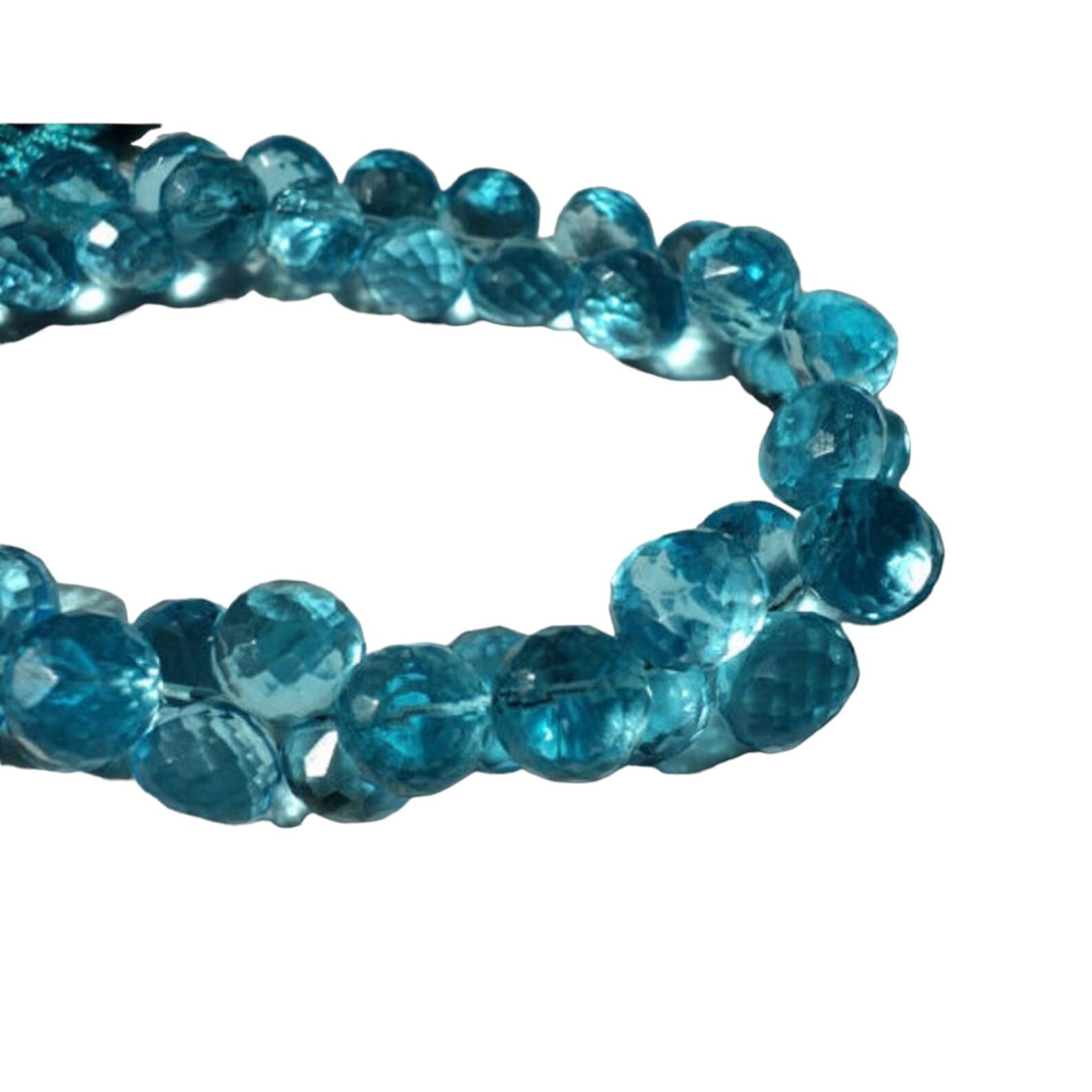 Perles d'oignon à facettes en cristal bleu 8mm pour bijoux, quartz topaze (20 pcs)