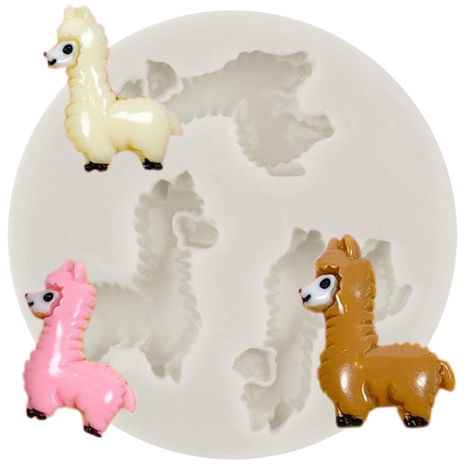Sijiangmold Llama Silicone Mould Alpaca Candy Fondant Moulds for Cake Decoration Cupcake Topper Polymer Clay Chocolate Gum Paste