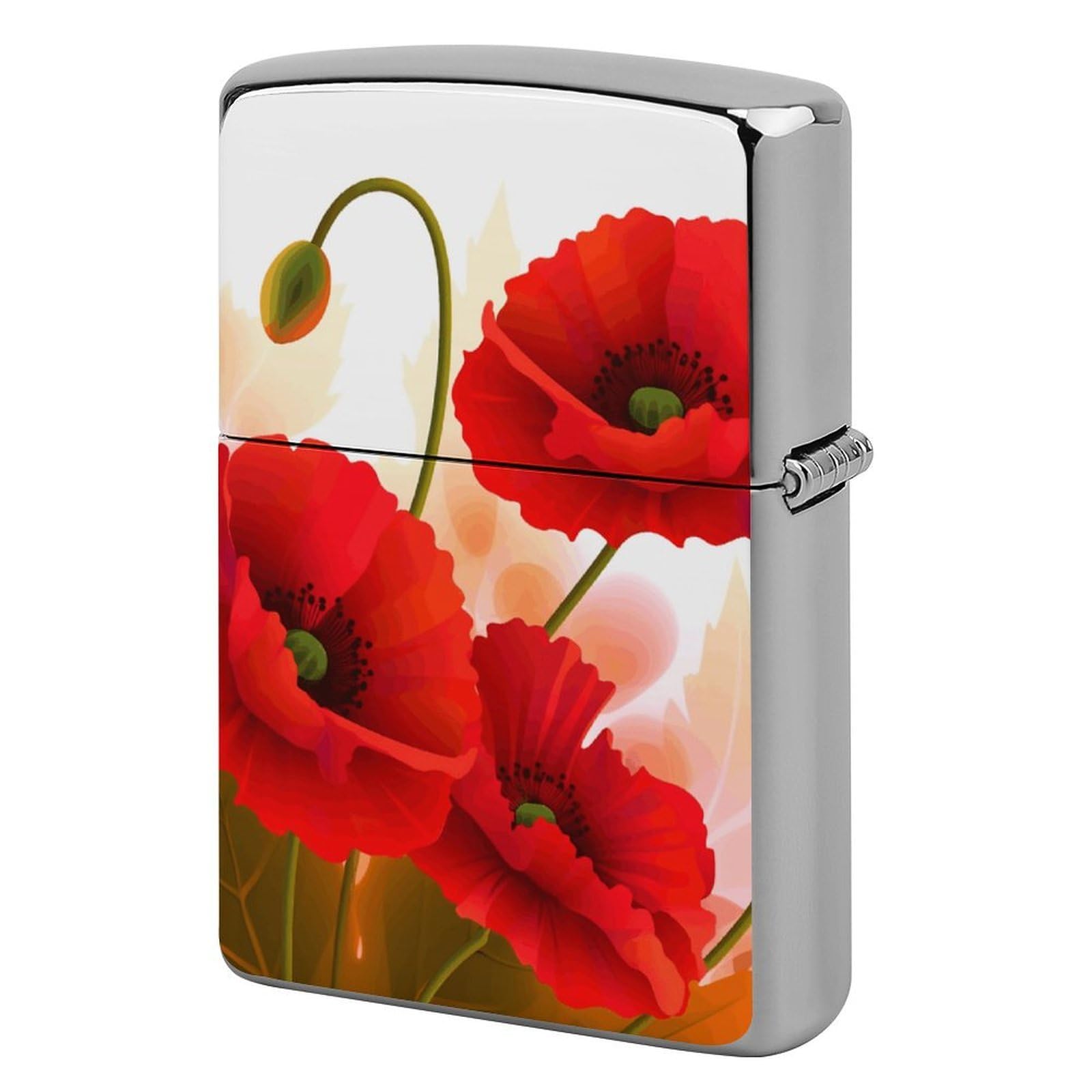 Flowers Vivid Petals Lighter Case Cover Vintage Metal Lighter Sleeve Reusable Lighter Protective Cover Decorative Lighter Holder Birthday Gifts for Men Women