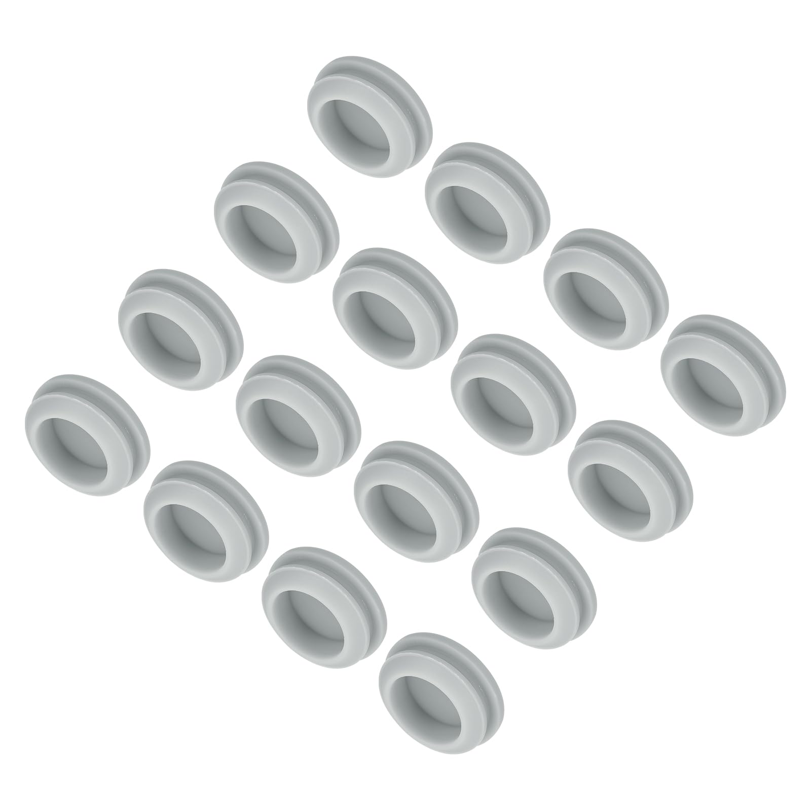 MECCANIXITY 16pcs Silicone Snap in Locking Hole Plugs,17mm/0.7 Inch Mounting Diameter Narrow Groove Width 2mm Panel Seal Cover Round for Kitchen Bulkheads Waterproof Sealing Plugs Grey