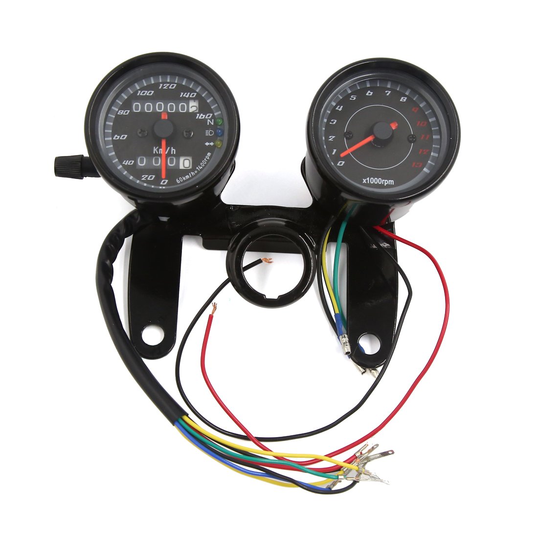 Ruilogod Universale moto 0-13000RPM contachilometri tachimetro tachimetro del tester del calibro DC 12V