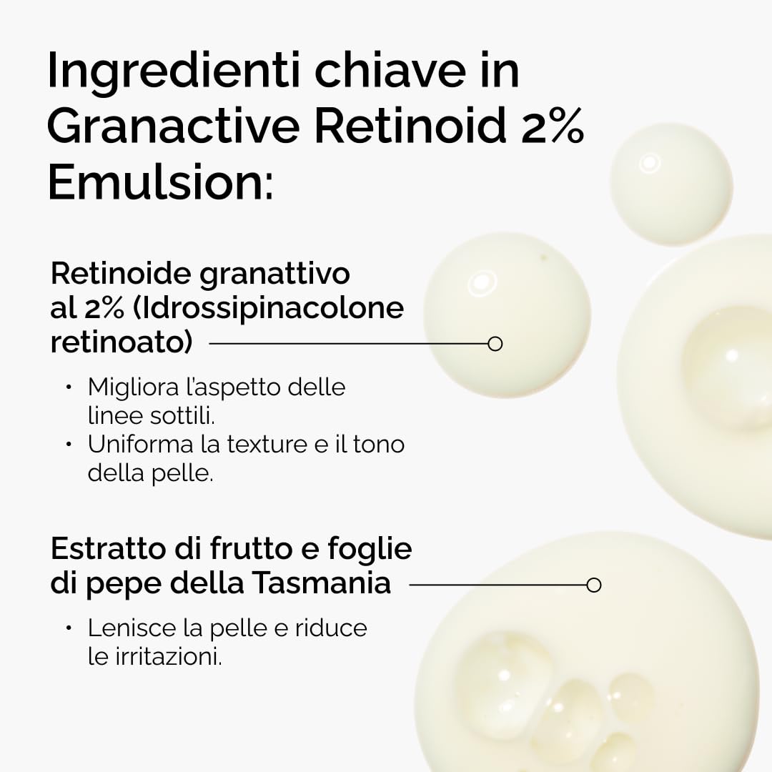The Ordinary Granactive Retinoid 2% Emulsion 30ml, Siero emulsione, Soluzione avanzata anti età al retinoide per migliorare la struttura della pelle