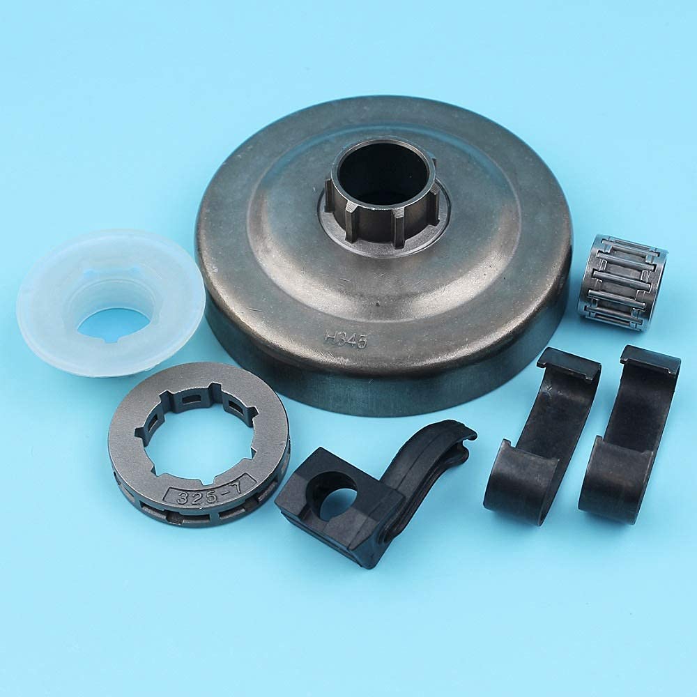 Kit de cojinete de Aguja de Bomba de Aceite de piñón de Resorte de Tambor de Embrague de .325 "Compatible con Husqvarna 350353 346XP 345340445450 Motosierra 503 87 30 72