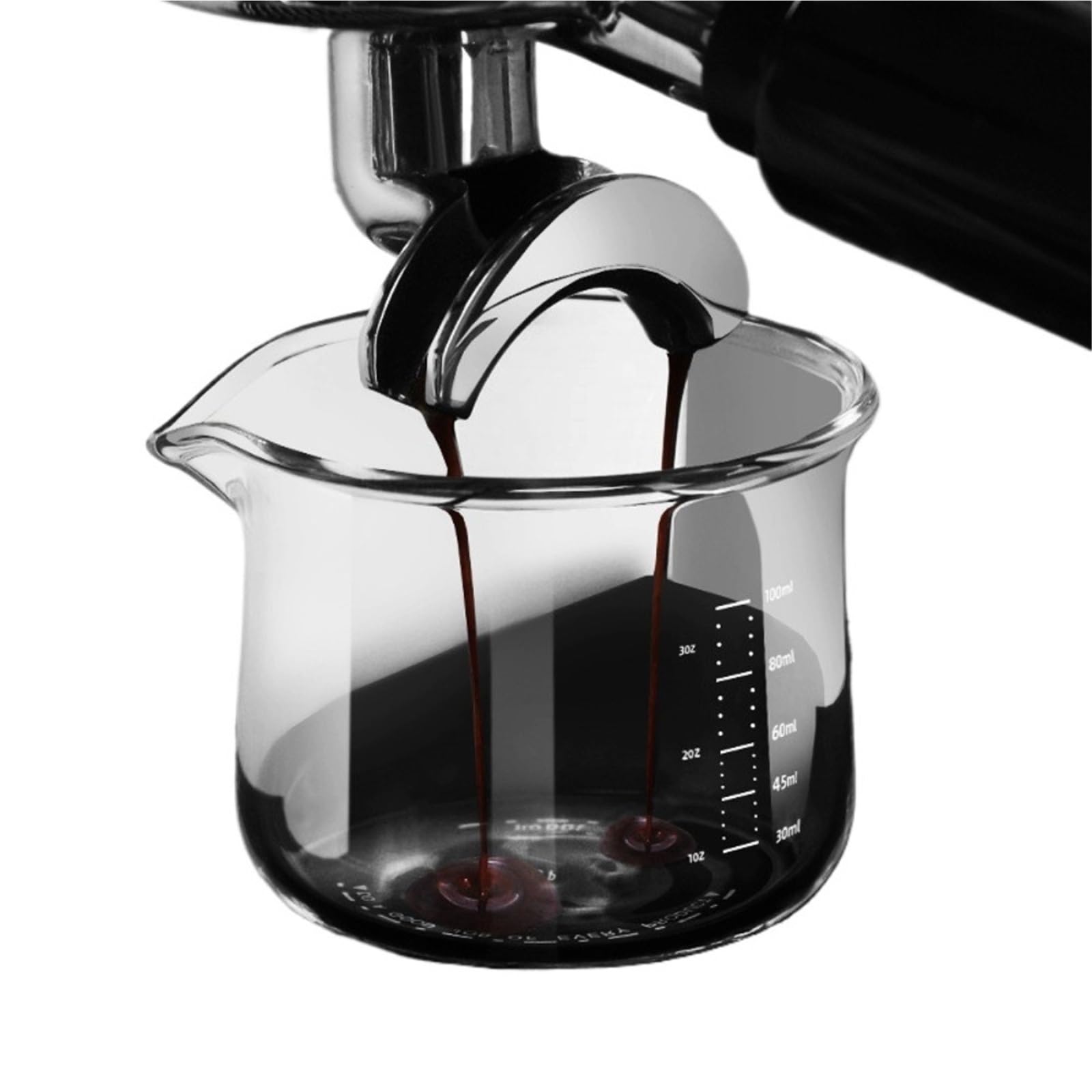 Jarra para Espumar Leche Tazas medidoras de 100ml, Vidrio de Alto borosilicato, Calibre Pesado, Taza de Leche, Taza aromática de café, Taza dosificadora Eapresso, Accesorios de café, 3 uds.