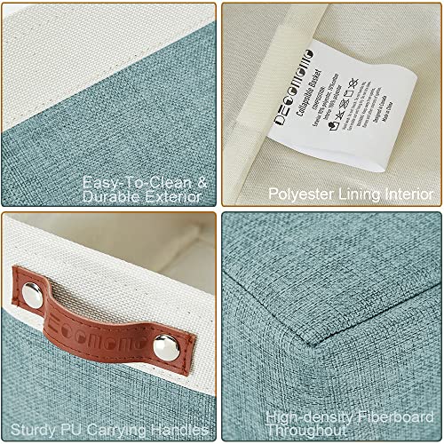 Image of DECOMOMO Small Storage Basket, Closet Storage Bins, Baskets for Organizing Shelves (Teal & White, Small - 6 Pack)