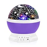 Night Light for Kids&comma; Toys for 3 4 5 6 7 8 Year Old Boys Girls&comma; Star Projector 360 Degree Rotation - 4 LED Bulbs 12 Light Color Changing with USB Cable&comma; Romantic Gifts for Men Women Children