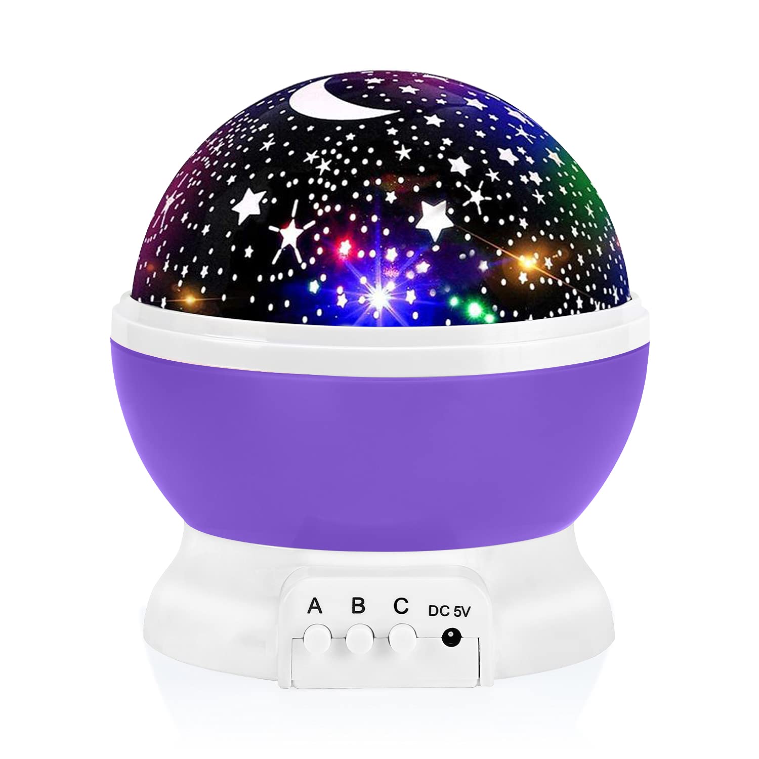 Night Light for Kids, Toys for 3 4 5 6 7 8 Year Old Boys Girls, Star Projector 360 Degree Rotation - 4 LED Bulbs 12 Light Color Changing with USB Cable, Romantic Gifts for Men Women Children