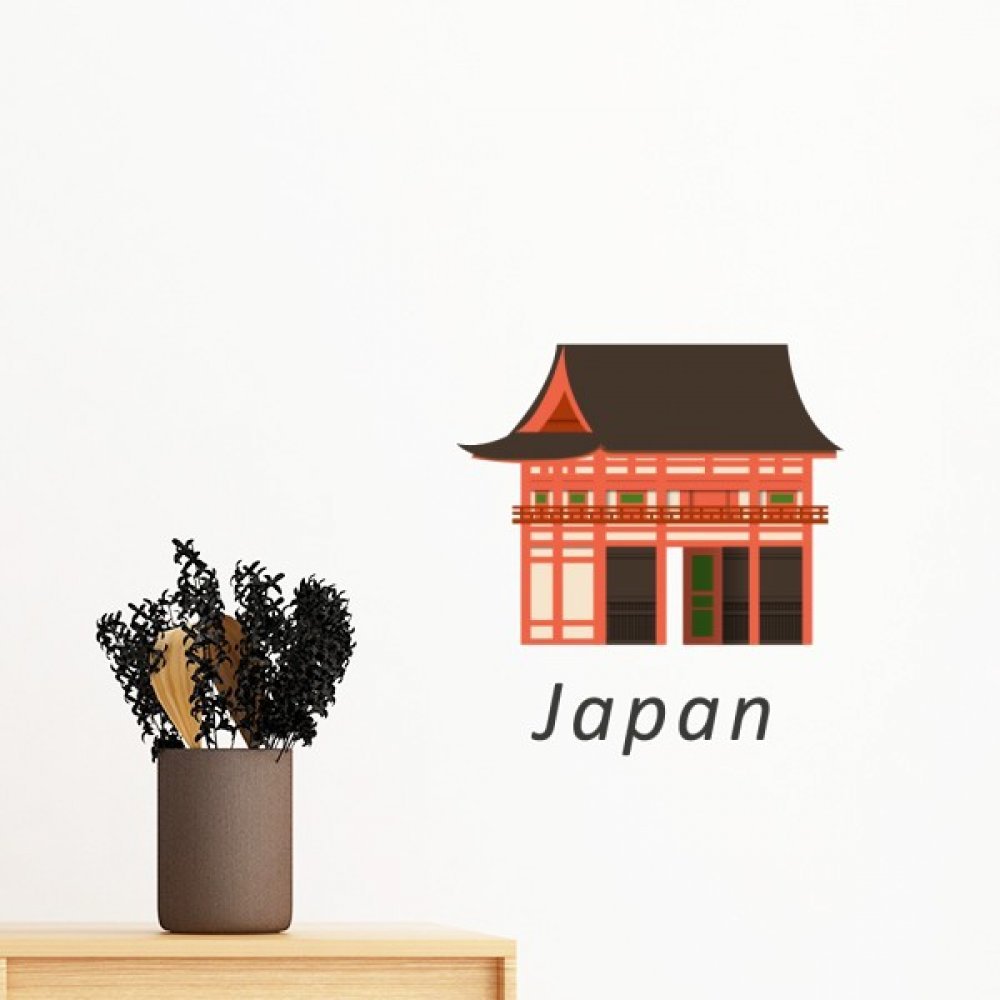 Sticker mural japonais Edo amovible de 60cm pour masquer les murs vides
