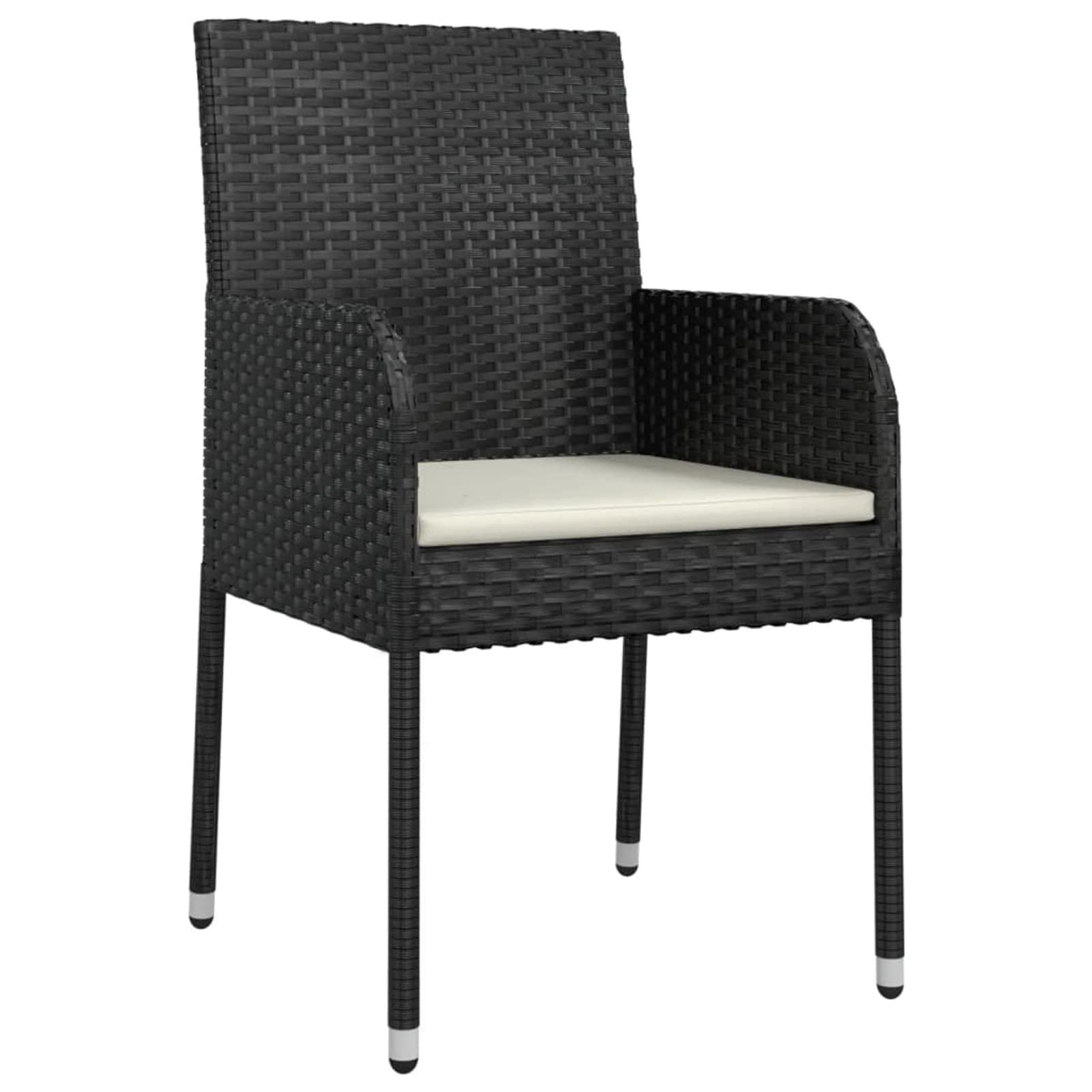 3185157 Set da Pranzo da Giardino 5 pz Nero con Cuscini in Polyrattan Testata in Legno,Testata Letto Matrimoniale Muebles Dormitorio Spalliera Letto Testiere per Letto Matrimoniale
