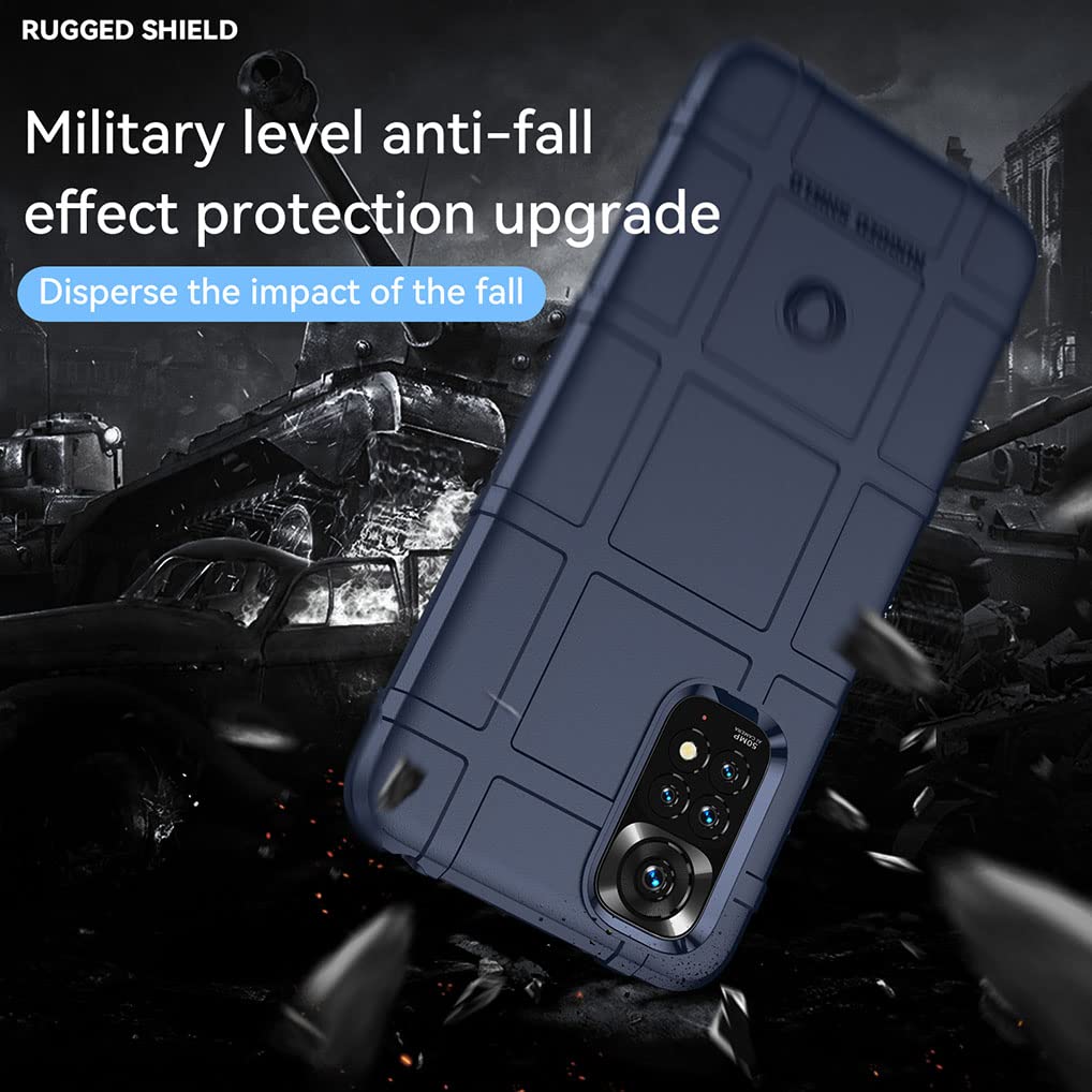 SEAHAI Cover per Xiaomi Redmi Note 12 PRO 4G, Militare Custodia Protettiva con Tutto Il Corpo, Case Cover Antiurto Anti-Caduta con Fodera in Microfibra - Blu