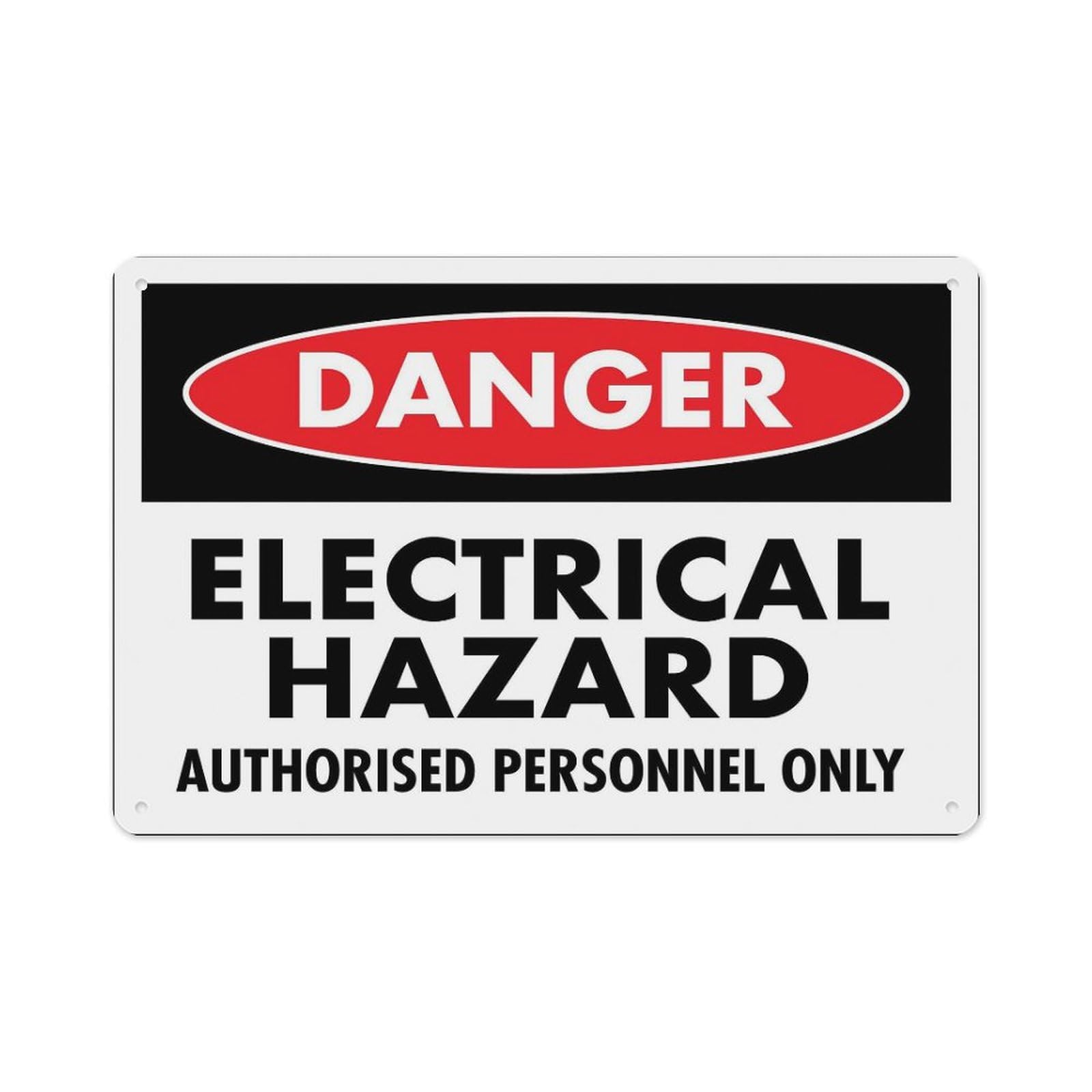 Peiyeety A03 Danger Electrical Hazard Authorised Personnel Only Sign Aluminum Tin Warning Signs For Home Outdoor Garden 12X16 Inches