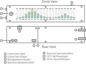 LED Music Audio Spectrum, VU Meter Indicator Analyzer, 20