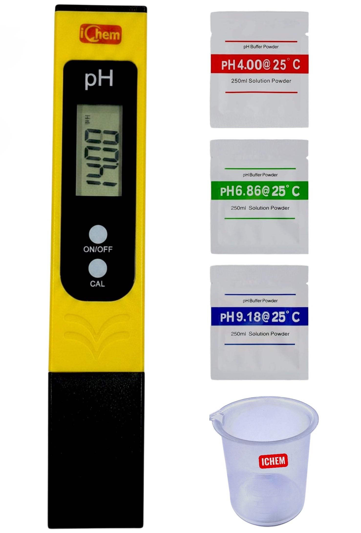 ICHEM PH Meter Pocket Type with Beaker 50ml,PH Tester For Water Testing,With 3 Buffer Powder, Automatic Lcd Ph Tester,Big Display.-image-5
